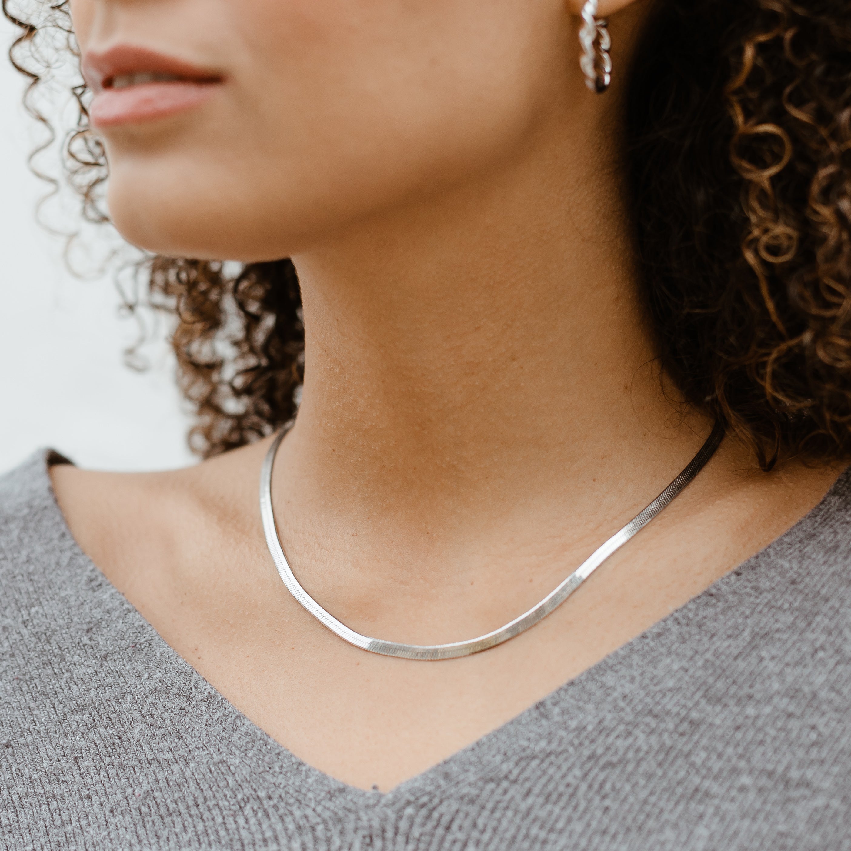 Gold Herringbone Necklace – Friction Jewelry Inc