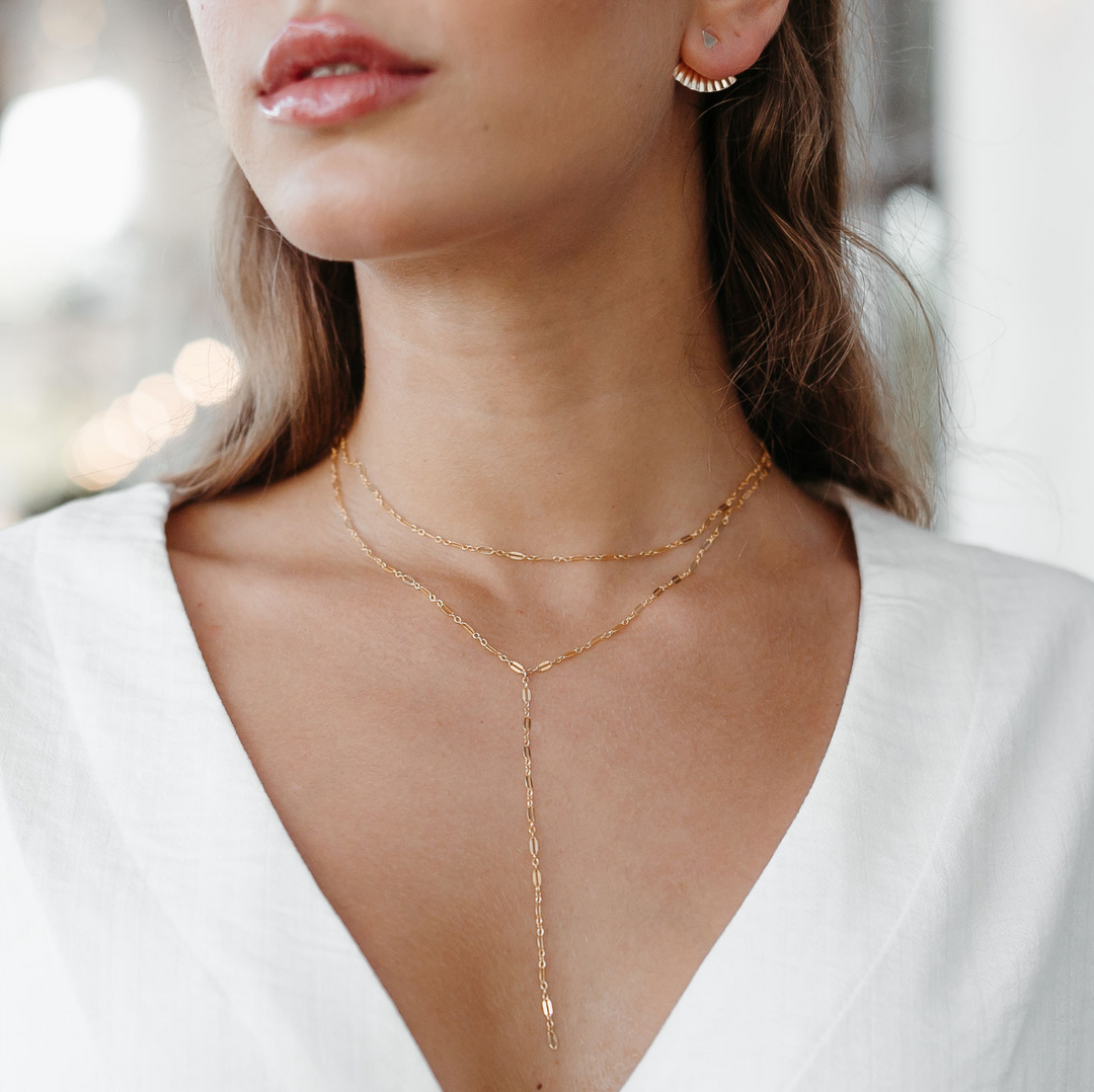 Lace Chain Lariat Necklace Amanda Deer Jewelry