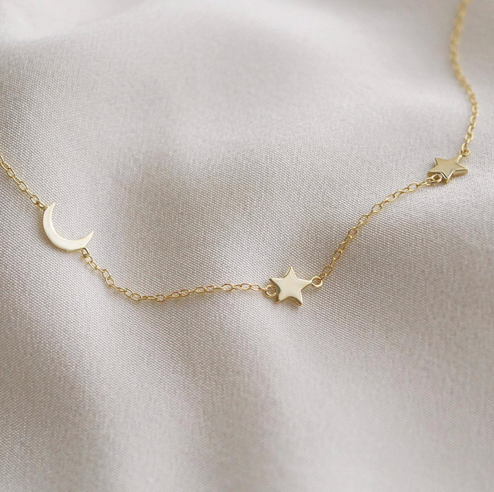 Moon and Star Necklace