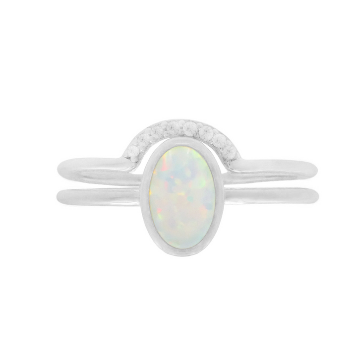 Opal and Arch Ring Set