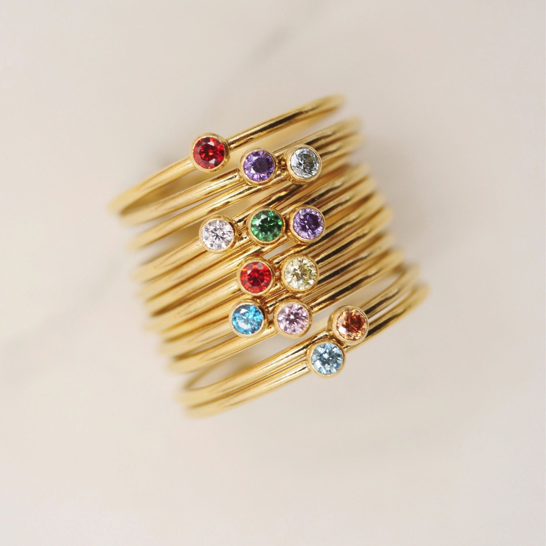 Gold Birthstone Stacking Ring – Amanda Deer Jewelry