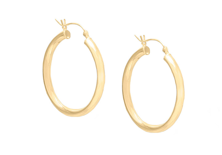 Chunky Gold Medium Tube Hoops