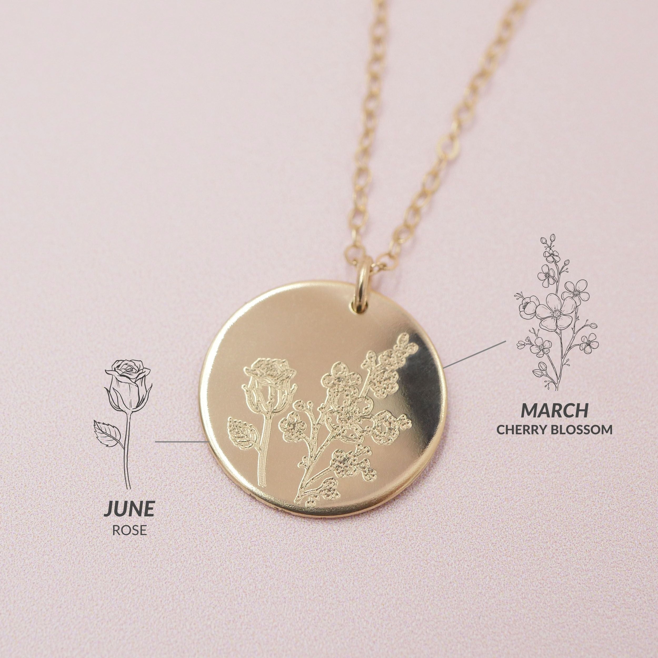 March Birth Flower - Cherry Blossom | Made By Mary Birth Flower Jewelry  Collection | Embalagem para bijuteria, Acessórios, Presentes