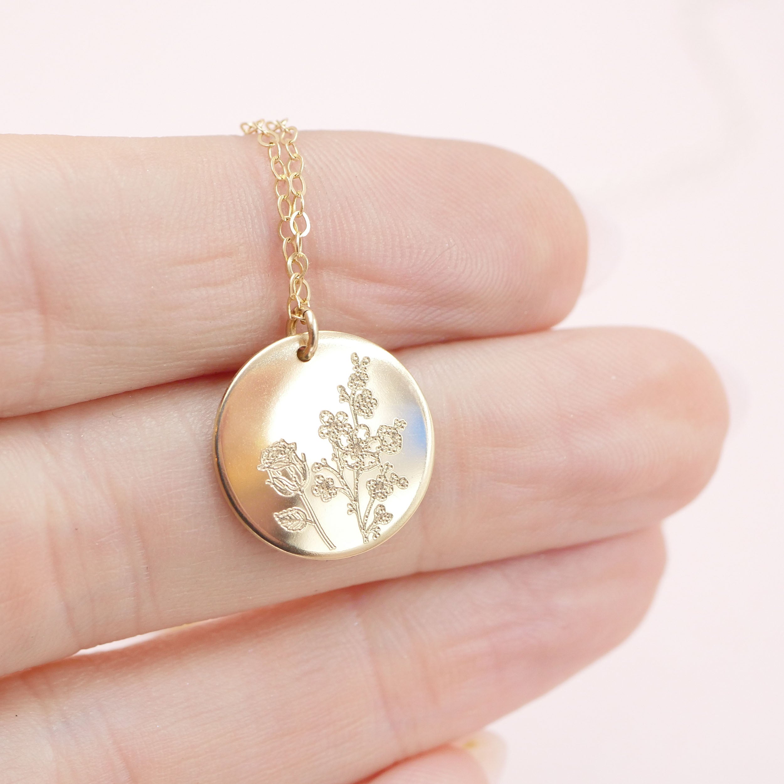 Birth Flower Necklace | Simple & Dainty