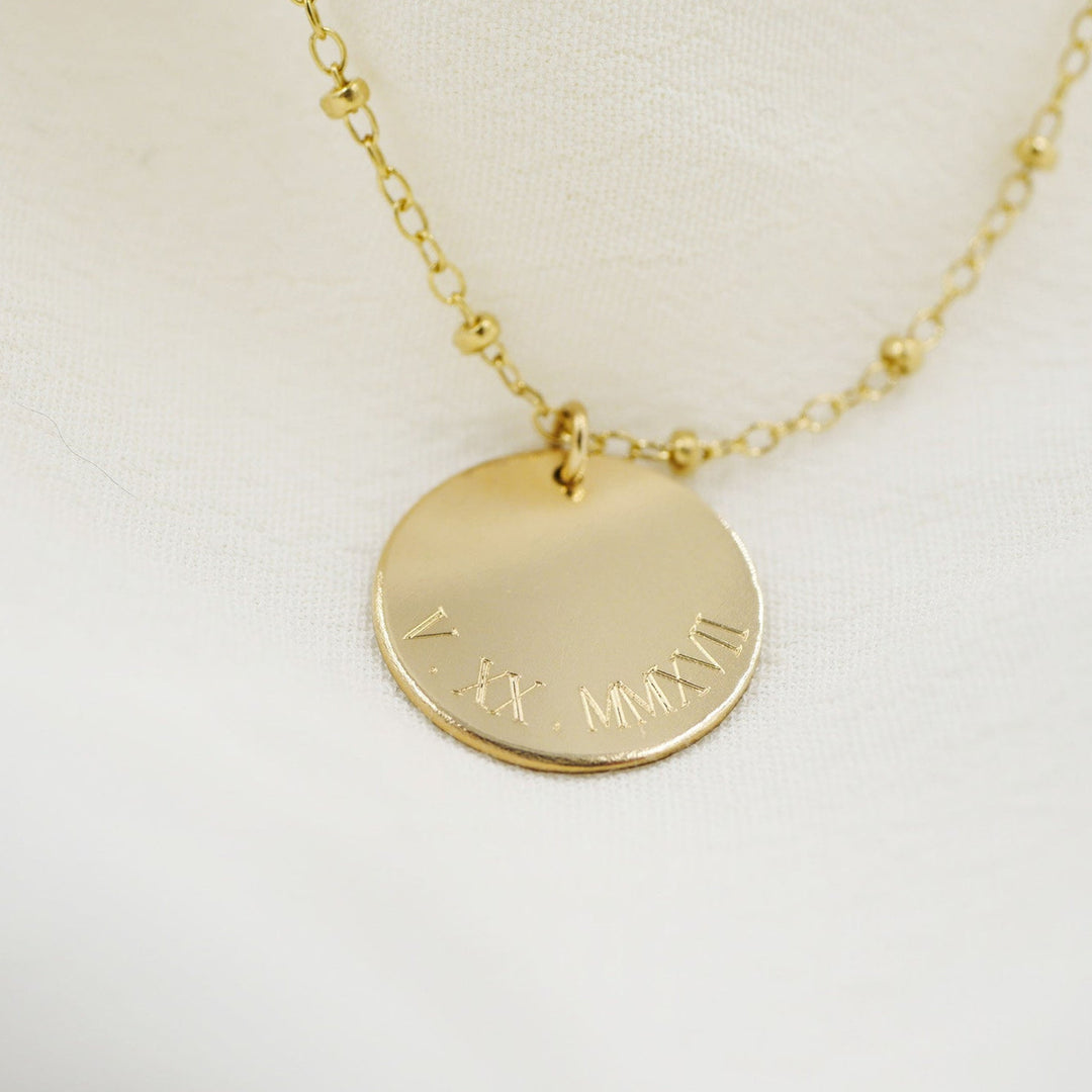 Claire Date Disc Necklace