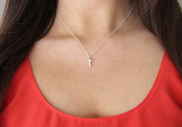Tiny Sterling Silver Cross – Amanda Deer Jewelry - Main Image