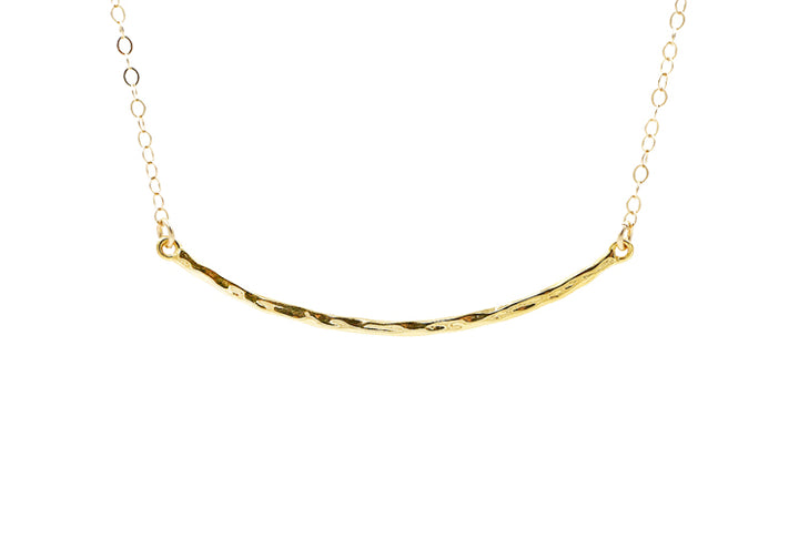 Hammered Curved Bar Necklace