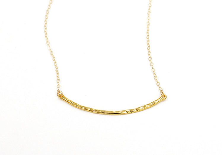 Hammered Curved Bar Necklace