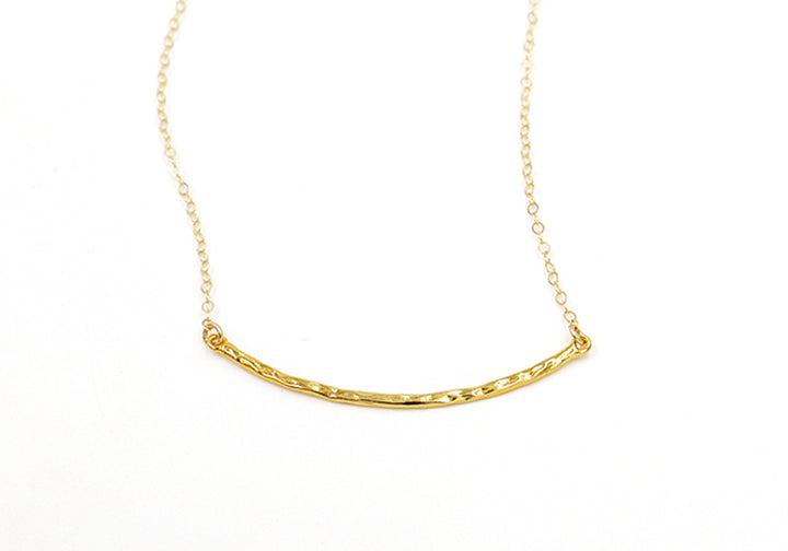 Hammered Curved Bar Necklace