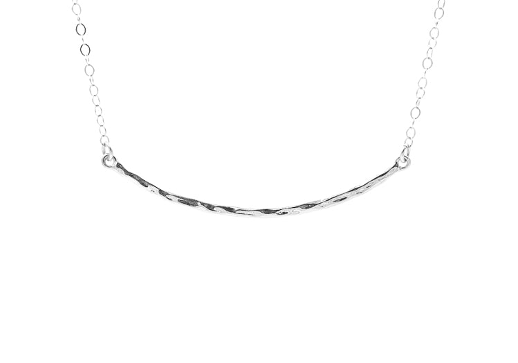 Hammered Curved Bar Necklace