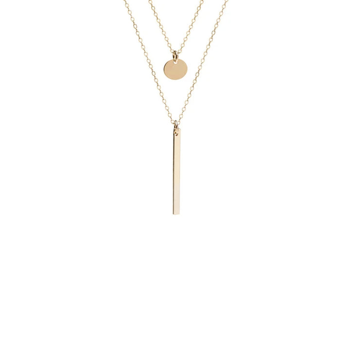 Dot and Line Layered Necklace Set