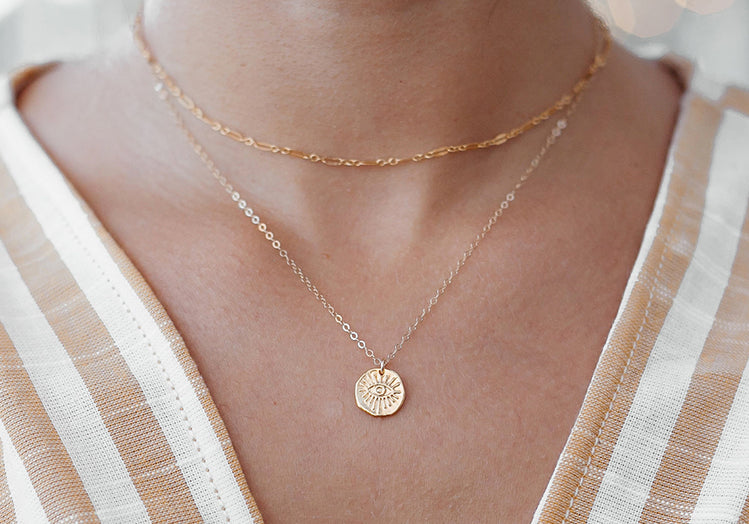 Evil Eye Coin Necklace