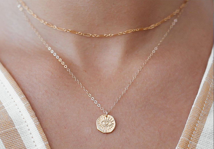 Evil Eye Coin Necklace