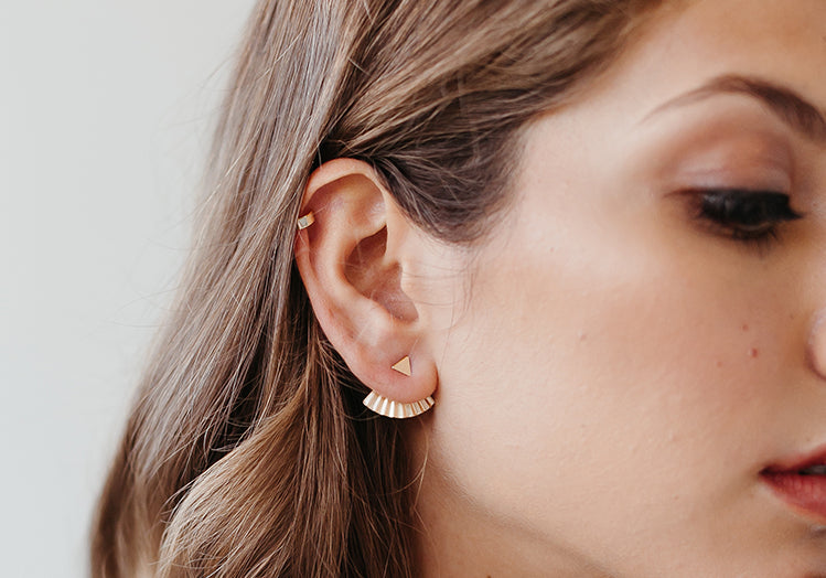 CZ/ Pearl Ear Jacket Earrings – Azil Boutique