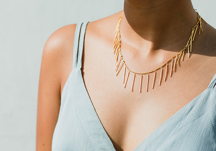 Gold Fringe Necklace