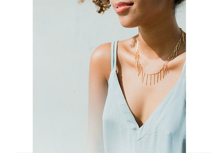 Gold Fringe Necklace