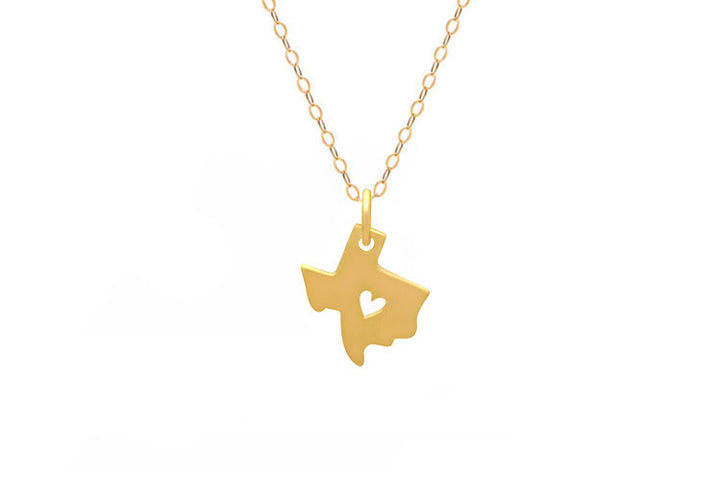 I Heart Texas Necklace Gold