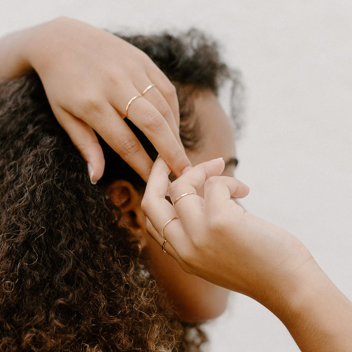 Hammered Slim Stacking Ring