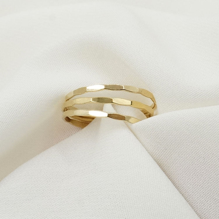 Hammered Slim Stacking Ring