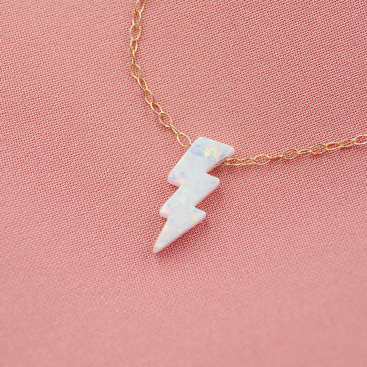 Opal Lightning Bolt Necklace