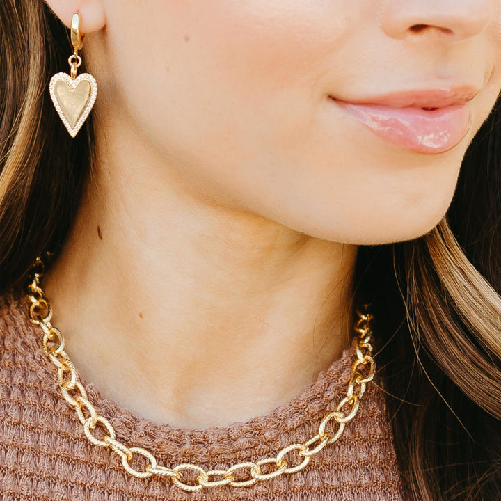 Harlow Heart Huggie Earrings