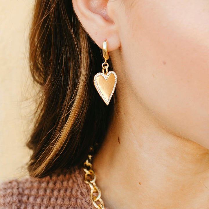 Harlow Heart Huggie Earrings