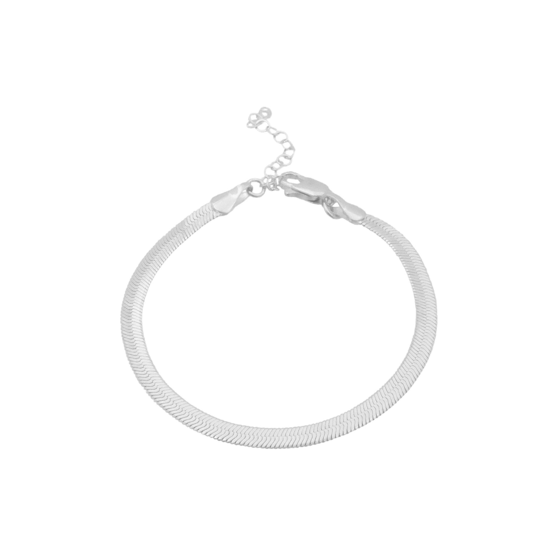 Herringbone Chain Bracelet in Gold or Silver Stacking Bracelet