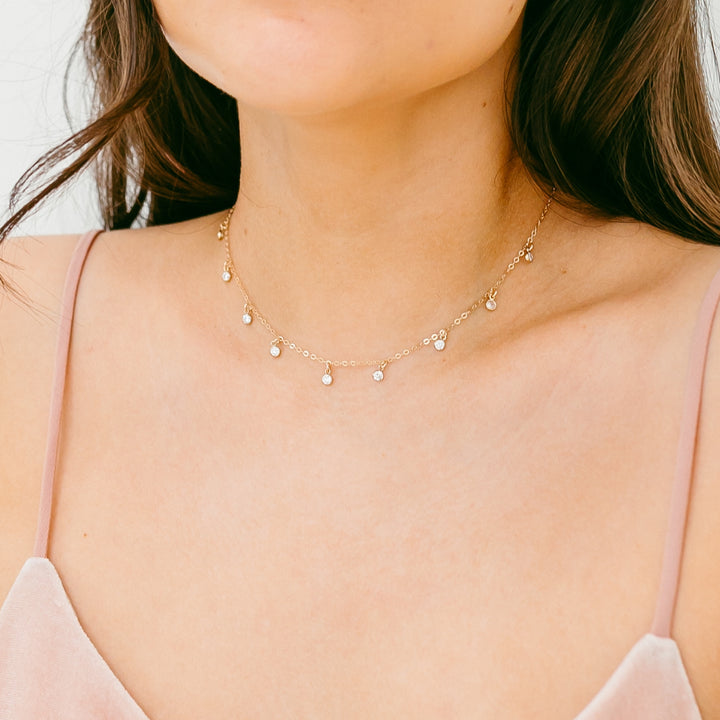 Crystal Drops Choker Necklace