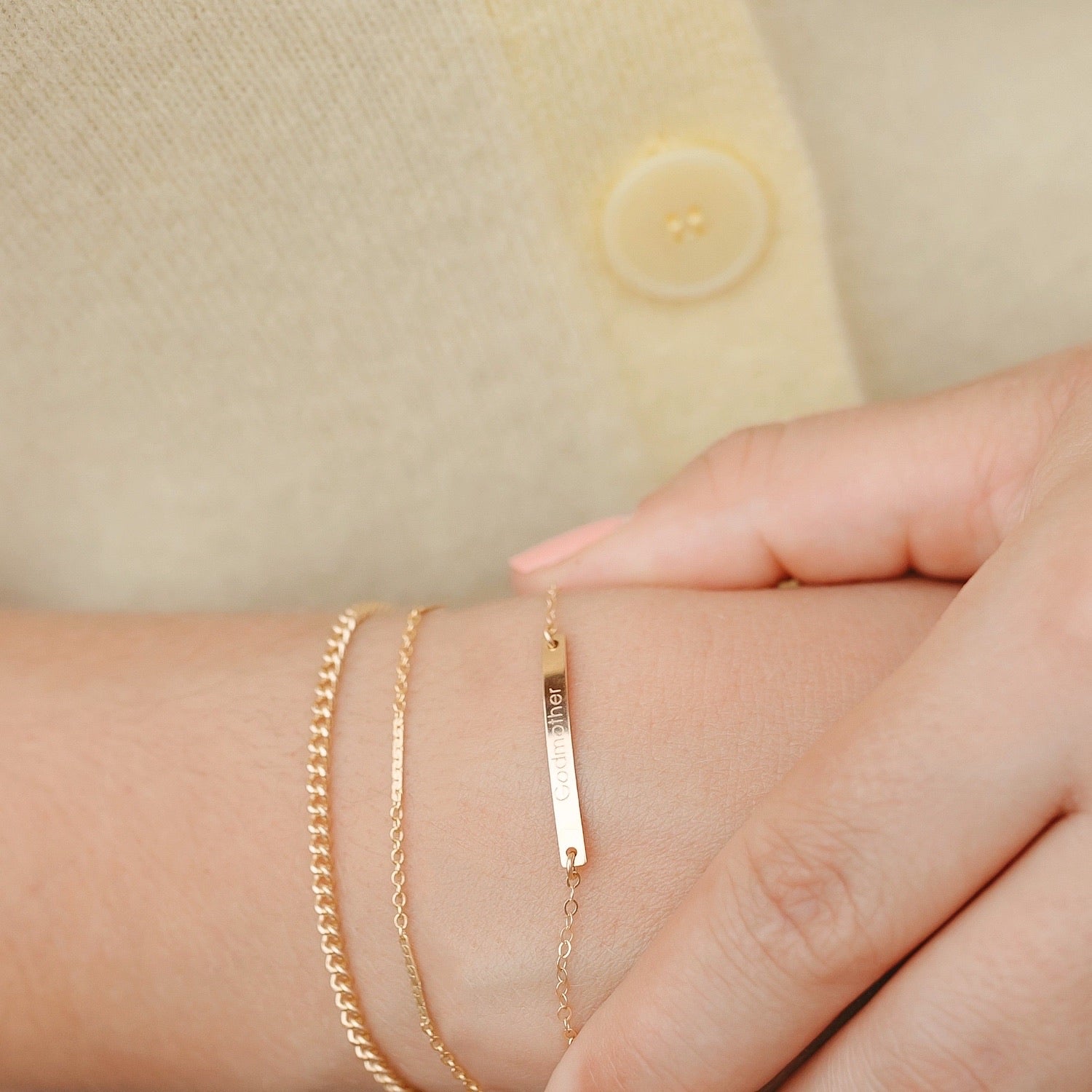 Buy Custom Gold Bar Bracelet-both Sides-personalized Name Date Online in  India - Etsy