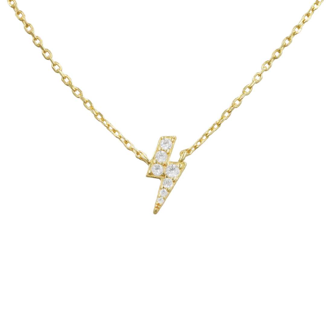 Mini CZ Lightning Bolt Necklace