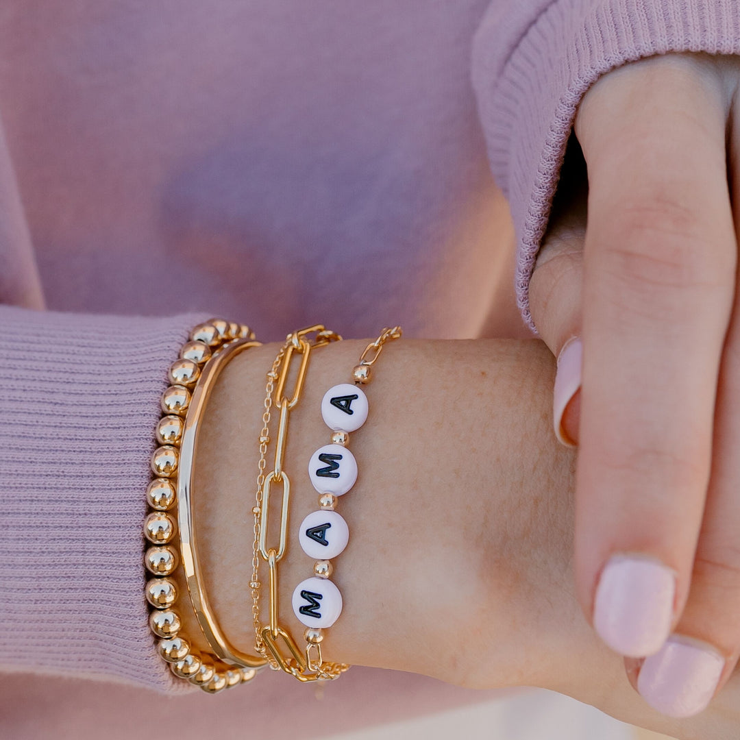 Mama Beaded Gold Bracelet – Amanda Deer Jewelry1
