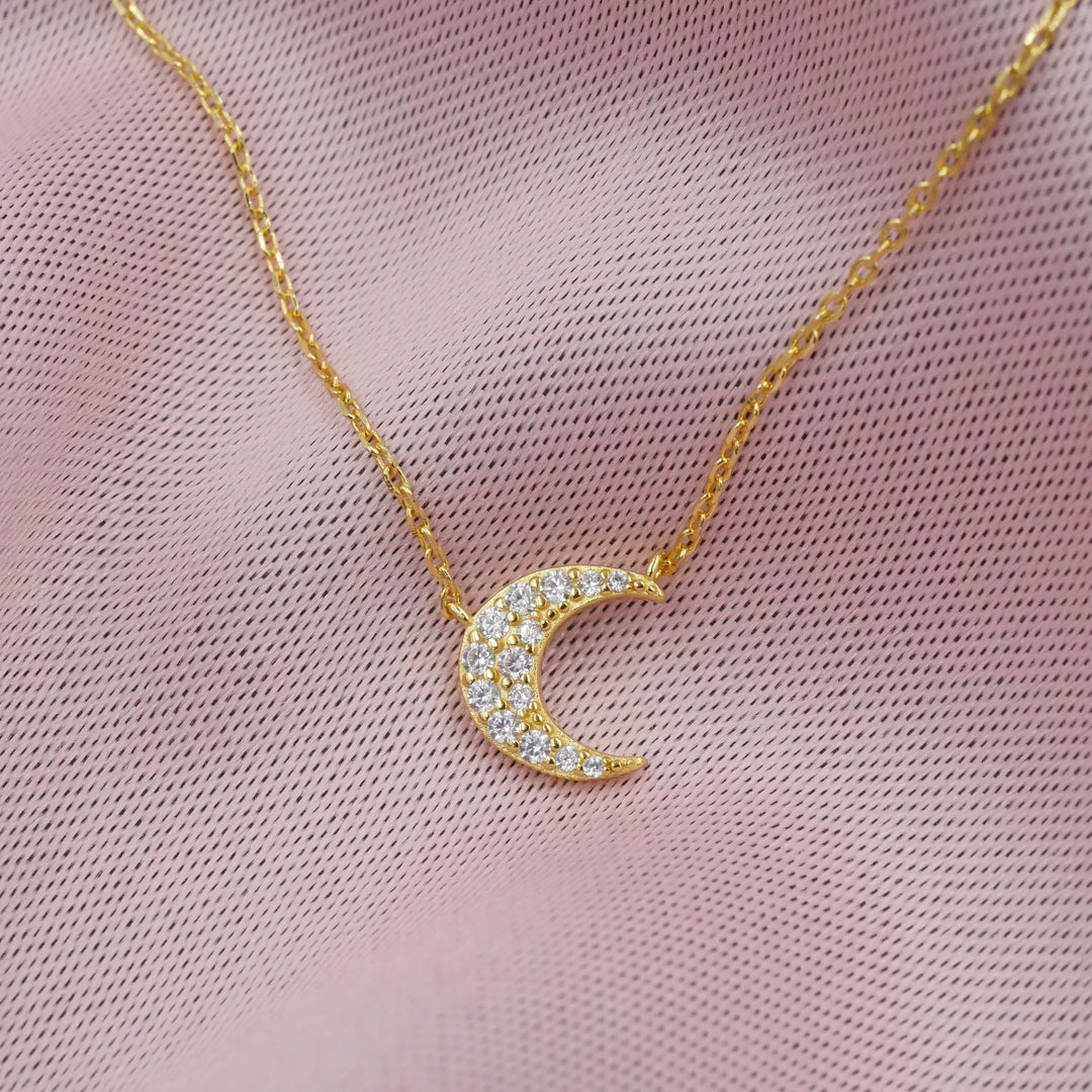 Mini CZ Moon Necklace
