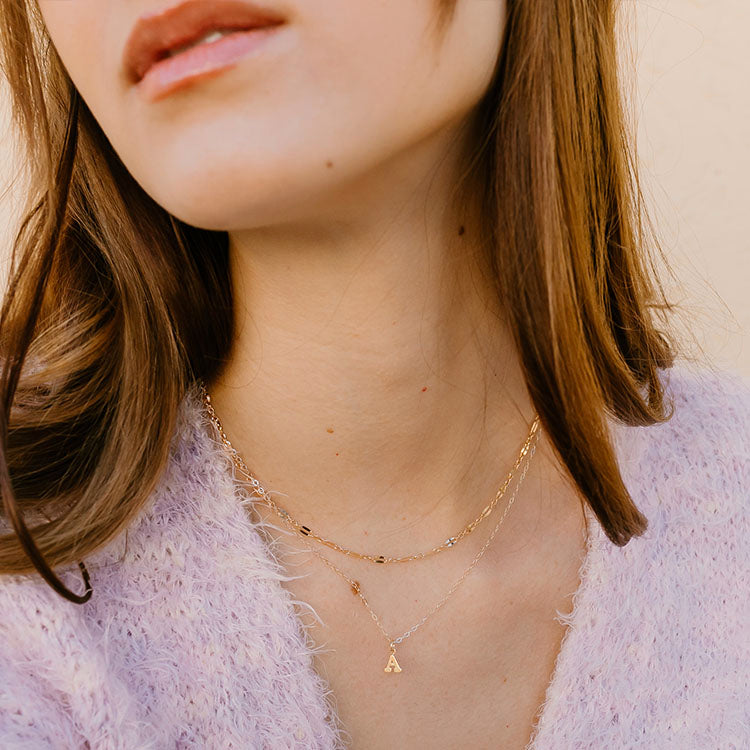 Mini Gold Initial Necklace