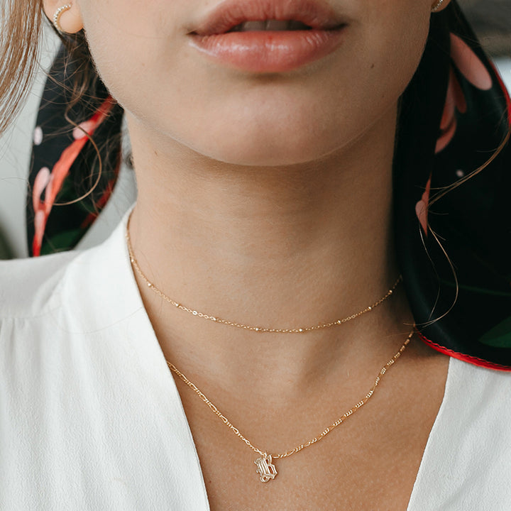 Old English Initial Necklace