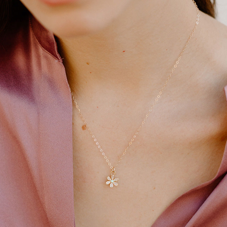 Opal Daisy Necklace