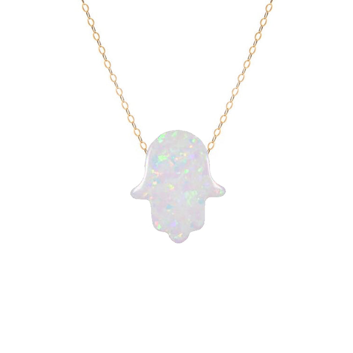 Opal Hamsa Necklace
