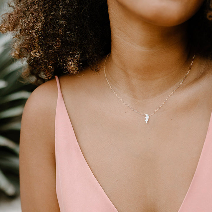 Opal Lightning Bolt Necklace