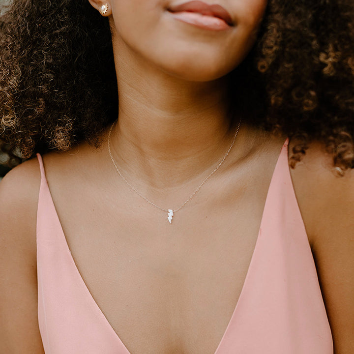 Opal Lightning Bolt Necklace
