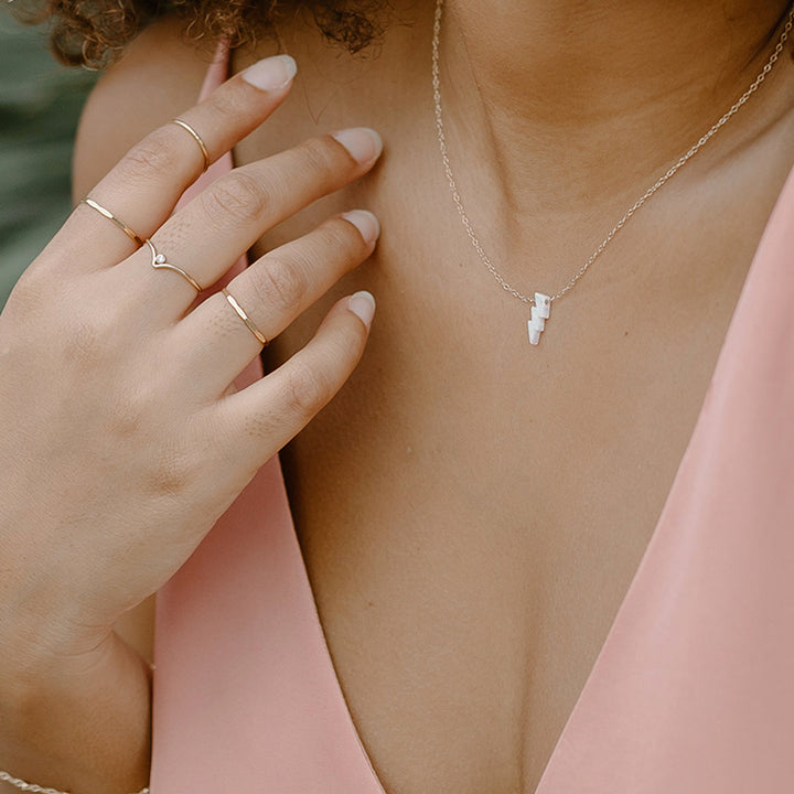 Opal Lightning Bolt Necklace