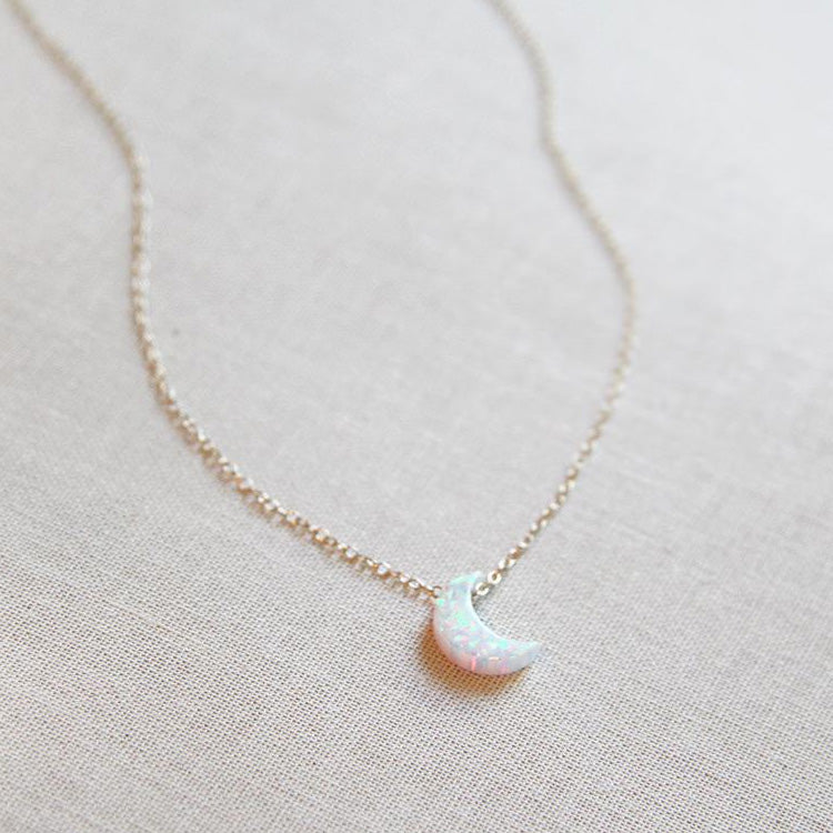 Hawaii Blue Fire Opal Moon Necklace pendants S925 Silver Filled For Women  Girls | eBay