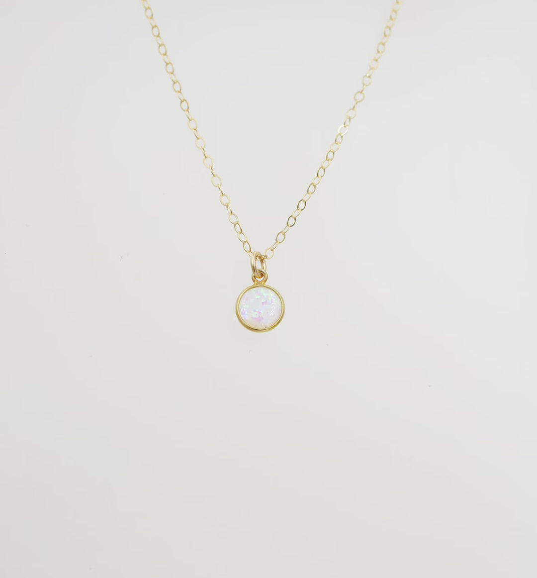 Opal Solitaire Necklace