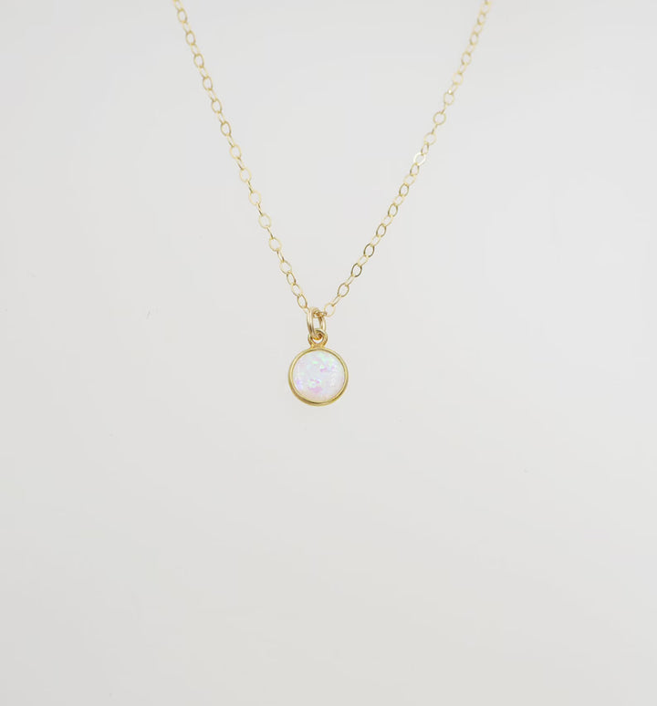Opal Solitaire Necklace