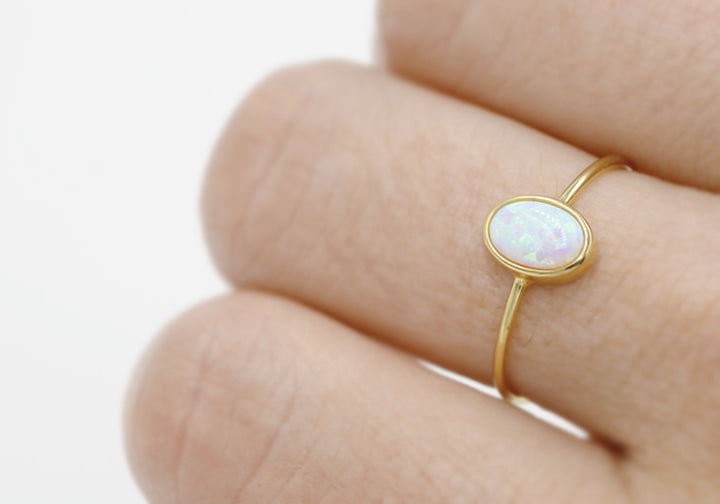 Opal Solitaire Ring