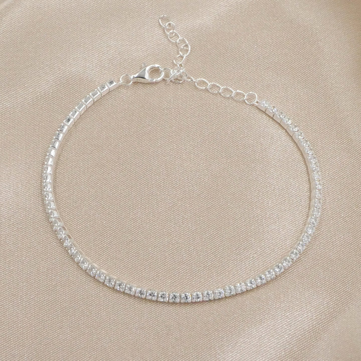 White Crystal Pave Tennis Bracelet