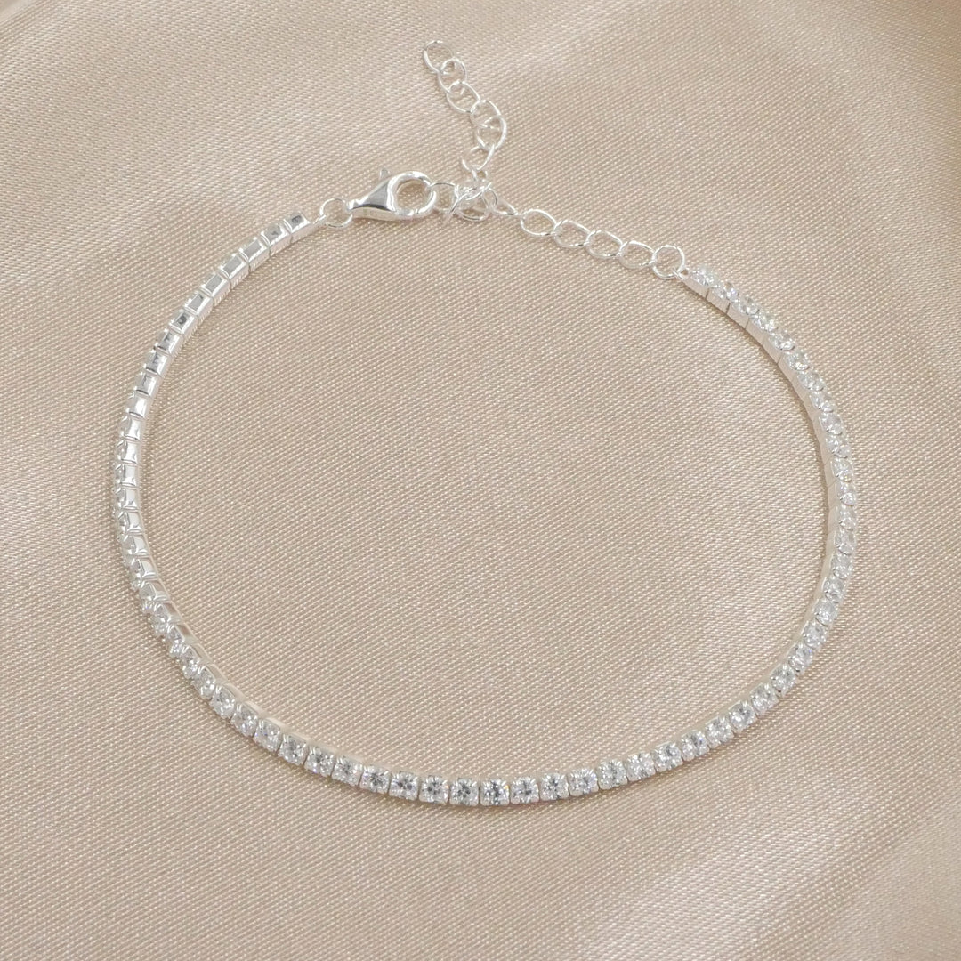 White Crystal Pave Tennis Bracelet