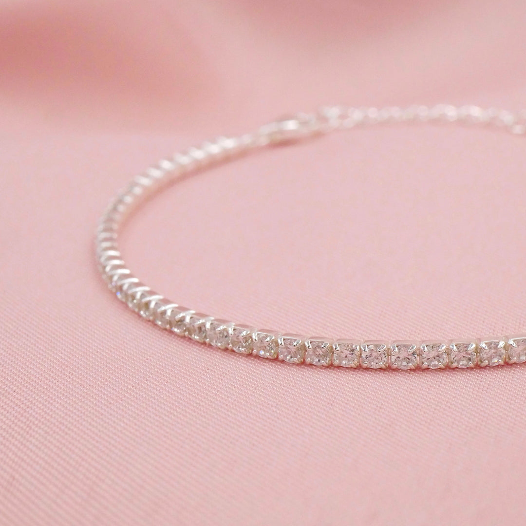 White Crystal Pave Tennis Bracelet