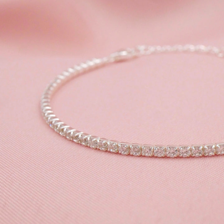 White Crystal Pave Tennis Bracelet