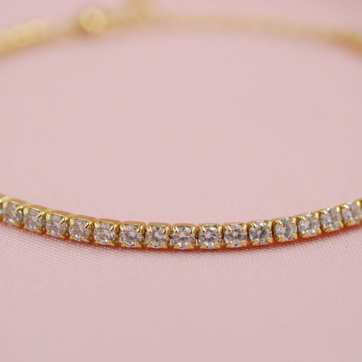 White Crystal Pave Tennis Bracelet