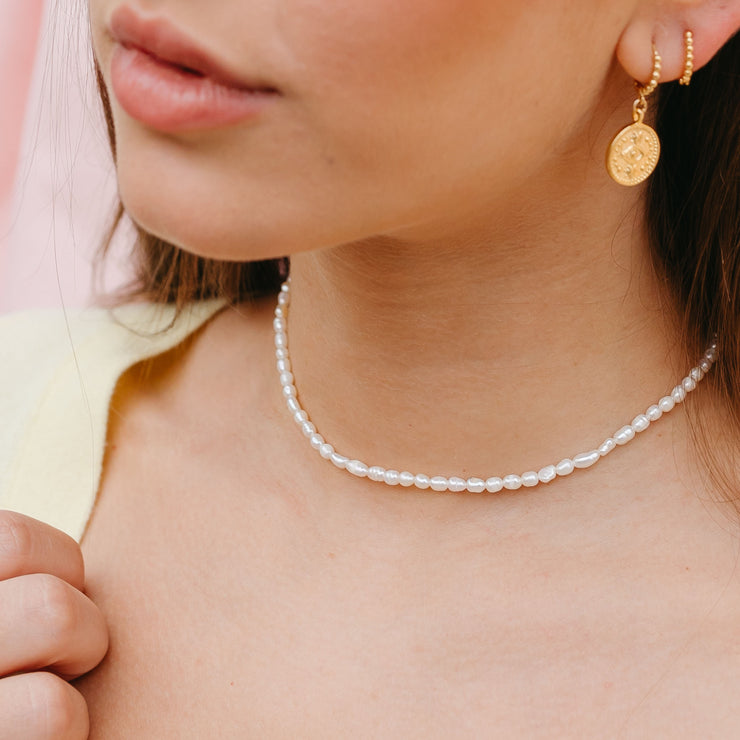 Tiny Pearl Necklace - Pearl Choker Necklace – Amanda Deer Jewelry
