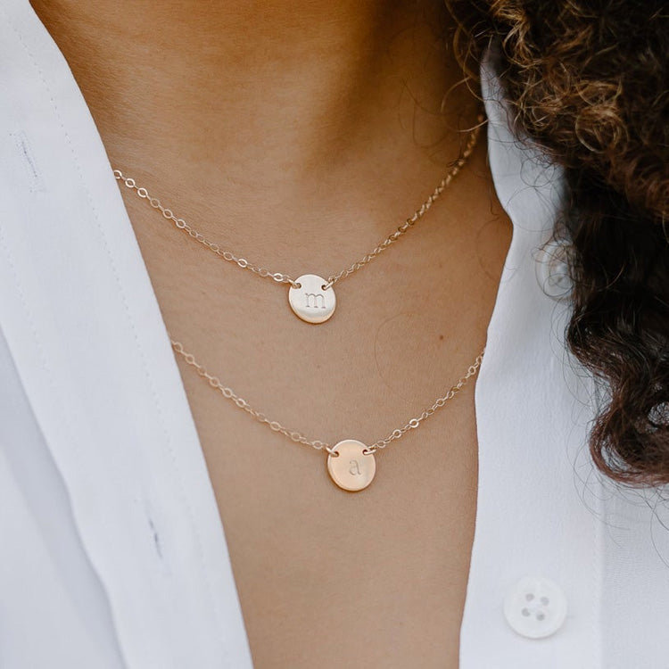 Poppy Initial Disc Necklace
